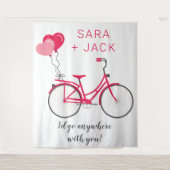 Liebe Herz Fahrrad Valentine Personalisierte Anwen Wandteppich (Vorderseite)