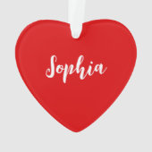 Liebe Herz Form Weihnachtsbaum Ornament (Rückseite)