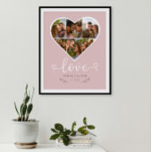 Liebe Herz Foto Collage Grid Couple Blush Poster