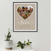 Liebe Herz Foto Collage Grid Couple Latte Poster