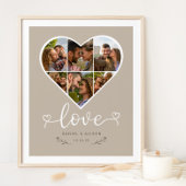 Liebe Herz Foto Collage Grid Couple Latte Poster