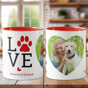 LIEBE Herz Foto Custom Haustier Hund über Valentin Tasse