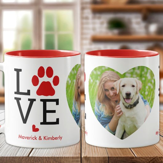 LIEBE Herz Foto Custom Haustier Hund über Valentin Tasse