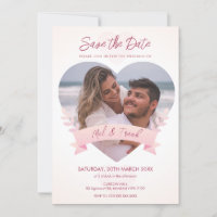 Liebe Herz Foto Save the Date Einladung