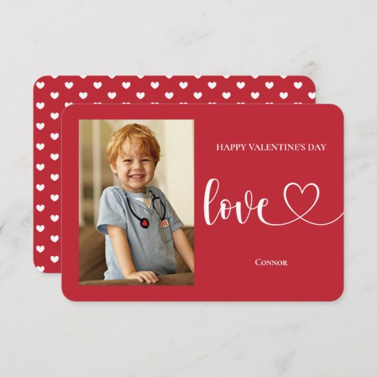 Liebe & Herz Foto Valentines Karten (Vorne/Hinten)