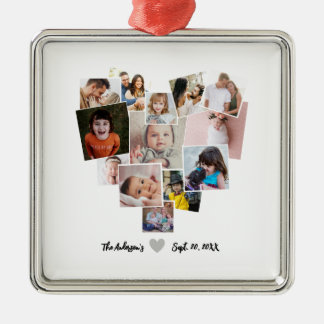 Liebe Herz-FotoCollage Ornament Aus Metall