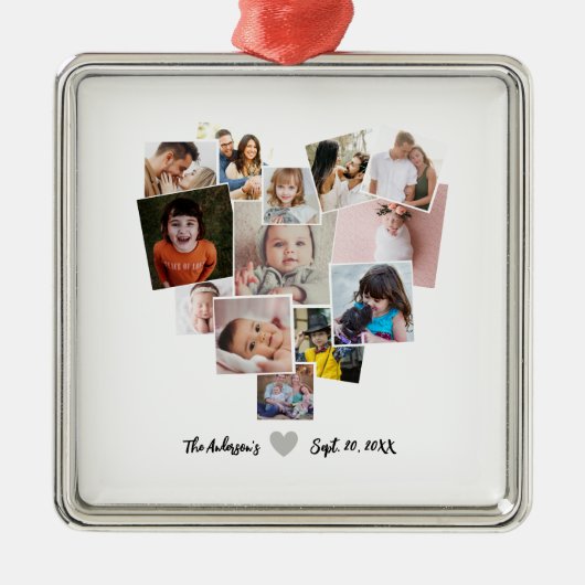 Liebe Herz-FotoCollage Ornament Aus Metall (Vorne)