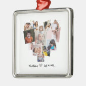 Liebe Herz-FotoCollage Ornament Aus Metall (Links)