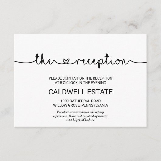 Liebe Herz für Hochzeitstiefekarte Begleitkarte (Vorderseite)