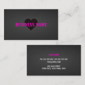 Liebe-Herz-Geschäfts-Karten-Schwarzes und Visitenkarte (Vorne/Hinten)