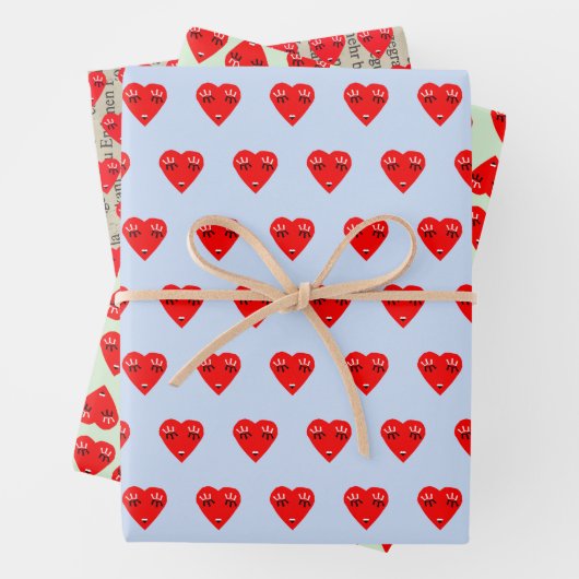 Liebe Herz Geschenkpapier Set (Beispiel)