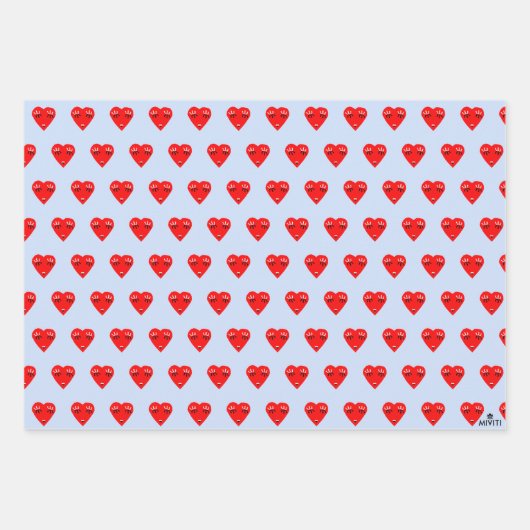 Liebe Herz Geschenkpapier Set (Vorderseite)