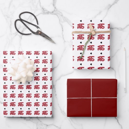 Liebe Herz Geschenkpapier Set (Vorderseite)