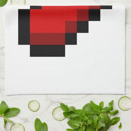 Liebe Herz Geschirrtuch (Gefaltet)