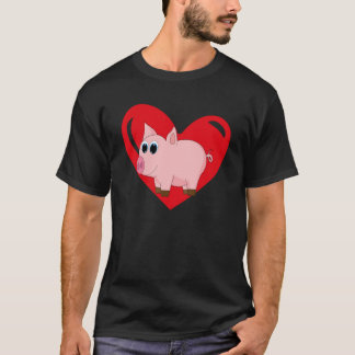 Liebe Herz Graphic Valentine's Day Pig Boys Kinder T-Shirt