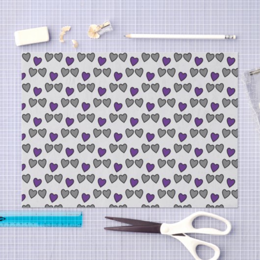 Liebe Herz grau und lila Seidenpapier (Handwerk)