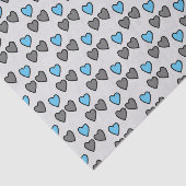 Liebe Herz graues und blaues Geschenk Seidenpapier (Ausschnitt)