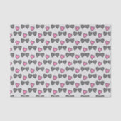 Liebe Herz graues und rosa Geschenk Seidenpapier (Vorderseite)