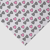 Liebe Herz graues und rosa Geschenk Seidenpapier (Ausschnitt)