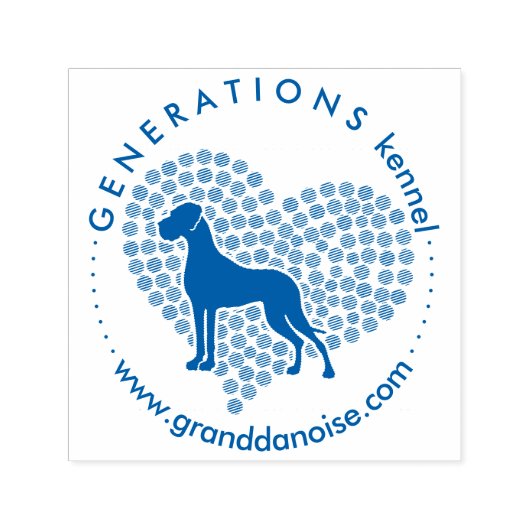 Liebe Herz Große Dane Briefmarke Permastempel (Design)