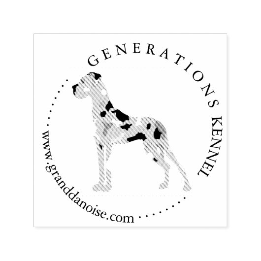 Liebe Herz Große Dane Briefmarke Permastempel (Design)
