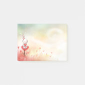 Liebe-Herz-Häschen Post-it Klebezettel (Vorderseite)