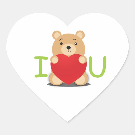 Liebe Herz Herz-Aufkleber (Vorderseite)