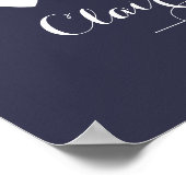 Liebe Herz Hochzeitssignatur Gästebuchschiff Poster (Ecke)