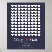 Liebe Herz Hochzeitssignatur Gästebuchschiff Poster (Vorne)