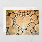 Liebe, Herz, Holzmosaik Postkarte (Vorne/Hinten)