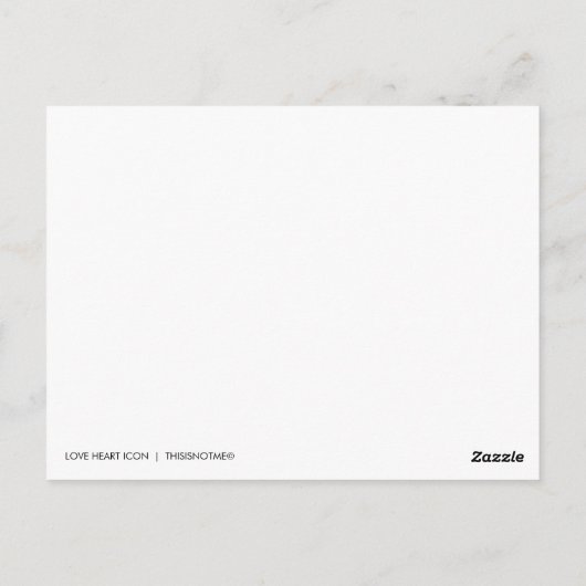 Liebe Herz Icon Art Postkarte (Rückseite)