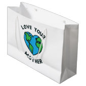 Liebe - Herz Ihrer Mutter Erde Große Geschenktüte (Vorderseite Schrägansicht)