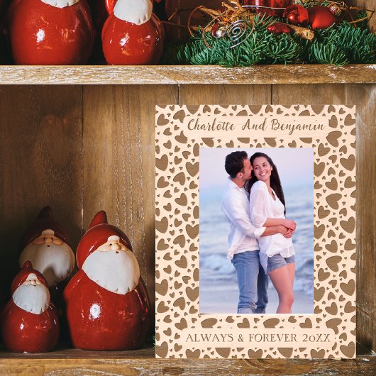 Liebe Herz immer und immer Name und Foto 12x18 Geätzte Rahmen