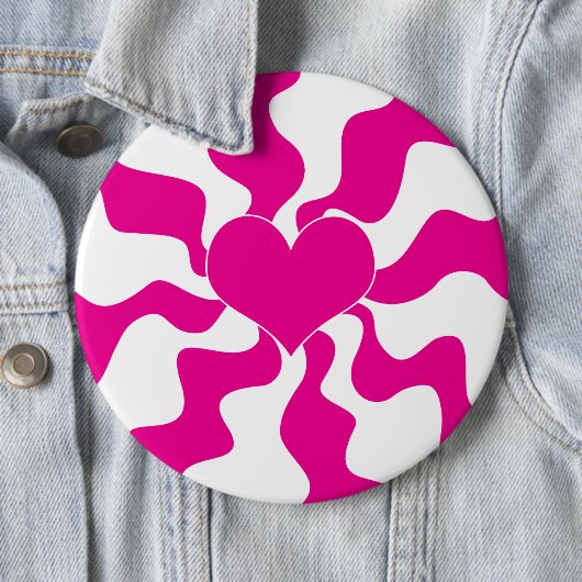 Liebe Herz in Magenta und Weiß Button (Beispiel)