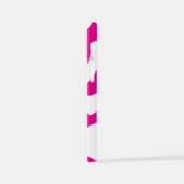 Liebe Herz in Magenta und Weiß iPhone Hülle (Linke Seite)