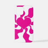 Liebe Herz in Magenta und Weiß iPhone Hülle (Rückseite)