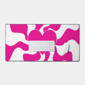 Liebe Herz in Magenta und Weiß Schreibtischunterlage (Tastatur & Maus)