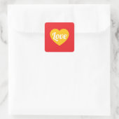 Liebe, Herz, individuell Quadratischer Aufkleber (Tasche)