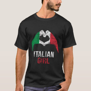 Liebe Herz Italien Flagge Stolz Vintage Italienisc T-Shirt