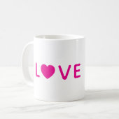Liebe Herz Kaffeetasse | Süßes Rosa Geschenk (Vorderseite Links)