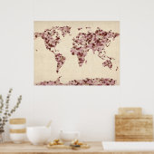 Liebe Herz Karte der Weltkarte Poster (Küche)