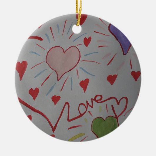 Liebe Herz Keramik Ornament (Vorne)