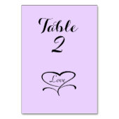 Liebe Herz-Lavendel-Tischkarten Tischnummer (Vorderseite)