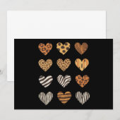 Liebe Herz Leopard Niedlich Valentinstag Einladung (Vorne/Hinten)