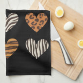 Liebe Herz Leopard Niedlich Valentinstag Geschirrtuch (Viertel Falte)