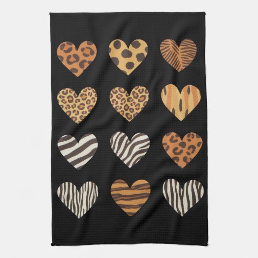 Liebe Herz Leopard Niedlich Valentinstag Geschirrtuch (Vertikal)