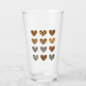Liebe Herz Leopard Niedlich Valentinstag Glas (Vorderseite)