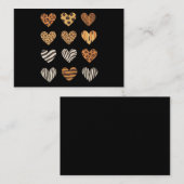 Liebe Herz Leopard Niedlich Valentinstag Mitteilungskarte (Vorne/Hinten)