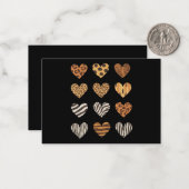 Liebe Herz Leopard Niedlich Valentinstag Mitteilungskarte (Vorderseite/Rückseite Beispiel)