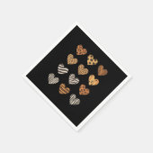 Liebe Herz Leopard Niedlich Valentinstag Serviette (Ecke)